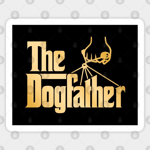 The DogFather (gold) Sticker by curiousQ